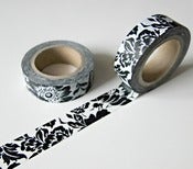 Image of Washi tape "Black flowers"