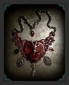 Image of Garnet ♥ Heart Lace Necklace~!