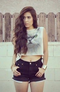 Image of I'm a Kitty Cat Crop - White