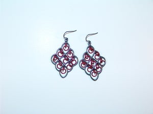 Image of Red And Black Chandelier Earrings