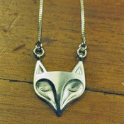 Image of Silver Peaceful Fox Pendant - Large