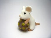 Image of Little Easter Mouse with Lilac Glass Egg (Yellow Spots)