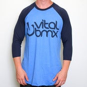 Image of New Age Logo 3/4 Tee, Blue 2-tone
