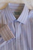 Image of Hilditch & Key Blue Striped Shirt, size 16