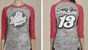 Image of Gray/Red Crazy Girl Burnout Raglan *FREE GRAB BAG T-SHIRT INCLUDED*