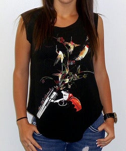 Image of Girls | Hummingbullets | Cap Sleeve Crew | Black