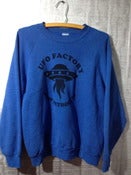 Image of UFO FACTORY new detroit, mi - black print on vintage BLUE SWEATSHIRT