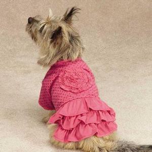 Image of Zack & Zoey Polka Dot Ruffle Dog Dress - Raspberry