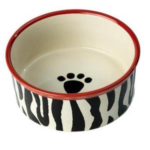 Image of Zebra Buzz Dog Bowl
