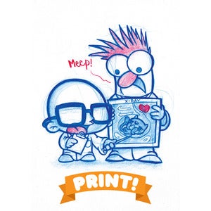 Image of Bunsen and Beaker A5 Print! *FREE SHIPPING!*