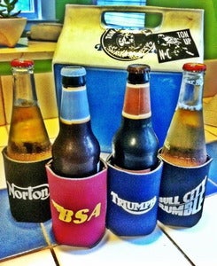 Image of 3-pak Brit Trifecta/Rumble Koozies ( 1 of ea. Norton, BSA, Triumph)