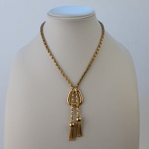 Image of 1950's/1960's 18k Gold Tassel Necklace
