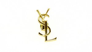 Image of Vintage YSL Gold Brooch Pin 1.7"