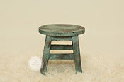 Image of Turquoise Green Mini Stool or Cake Stand - Distressed Vintage Style - NEW