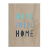Image of 'Home Sweet Home' screenprint on ply - cool colours