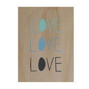 Image of 'Triple Love' screenprint on ply - cool colours