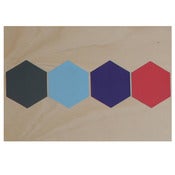 Image of 'Hexagon Row' screenprint on ply - bold colours