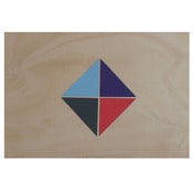 Image of 'Triangles Square' screenprint on ply - bold colours