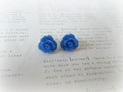 Image of Navy Rose Stud Earrings