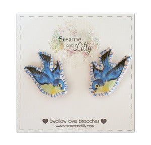 Image of Vintage Swallow love brooches