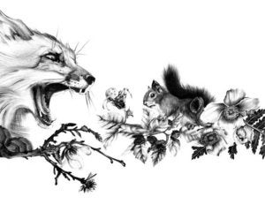 Image of Burrowing Home Fox + Squirrel Print
