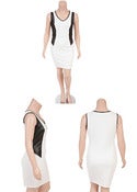 Image of Plus Size Mini Dress with Faux Leather Panels 