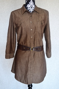 Image of Liz Claiborne Shirtdress with Belt {Size L}