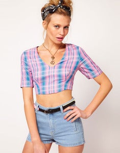 Image of NWT ASOS Plaid Crop Top {Size 12}