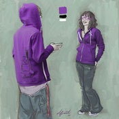 Image of SPOOL HOODIE . purple . black . white