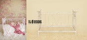 Image of Creamy White Scroll Day Bed - Newborn Infant Toddler - Distressed Metal