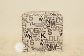 Image of Ransom Ottoman - Numbers & Letters - Neutral Colors - NEW