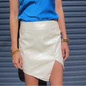 Image of Pearl Patent Pencil Skirt With Split