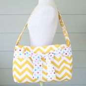 Image of messenger bag - yellow chevron w/sash