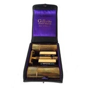 Image of Edwardian Gilette Nickel Plated Safety Razor Set