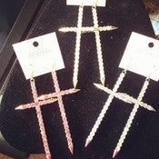 Image of Spiked Cross Earrings 