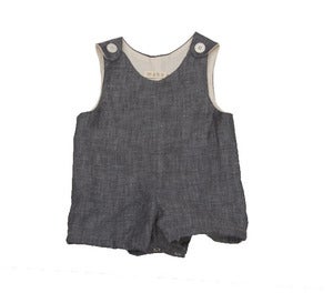Image of Blue Linen Boy Playsuit