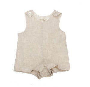 Image of Oatmeal Linen Boy Playsuit