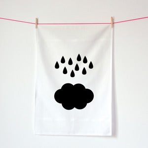 Image of RAIN & CLOUD . Tea towel