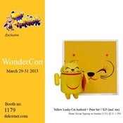 Image of Yellow Lucky Cat Print + Android Set - Shane Jessup - Wondercon 2013