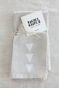 Image of Flax Napkins with White Triangles