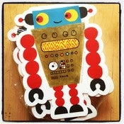 Image of die-cut robot sticker #01