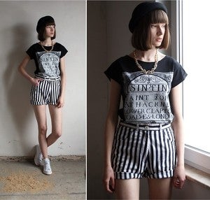 Image of SIN FIN black raw t-shirt