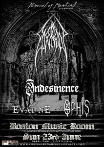Image of EVOKEN (Exlusive UK Show), INDESINENCE, EVADNE, OPHIS