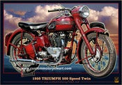 Image of 1950_Triumph_500_Speed_twin_classic_motorcycle_poster_print