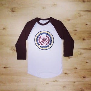 Image of The Crest Baseball Tee (Unisex-Burgundy)