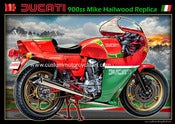 Image of 1978_Ducati_900SS_Mike_Hailwood_Replica_classic_vintage_motorcycle_poster