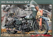 Image of 1942 Harley Davidson WLA_motorcycle_poster_print