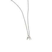 Image of double silver teeth on adjustable 20-24" silver cable chain (p62sil2024)