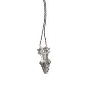 Image of silver door-knocker fish bone on adjustable 18-22" silver cable-chain (p61sil1822)