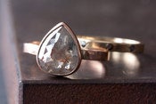 Image of Natural Grey Rose Cut Diamond Ring in 14kt Rose Gold